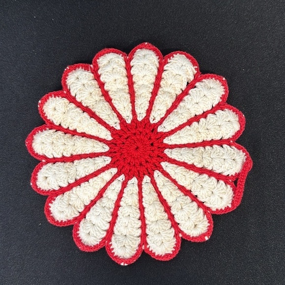 Lot of Vintage Potholders Crocheted and Teri Cloth 6 Pieces - Picture 6 of 9